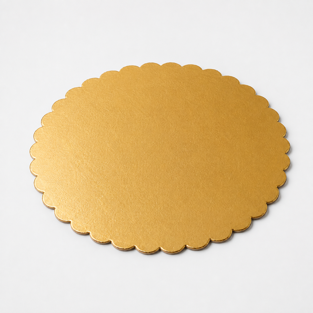 7" Gold Laminated Corrugated Cake Circle - 100/Case