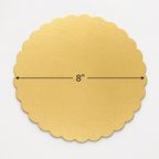 8" Gold Laminated Corrugated Cake Circle - 100/Case