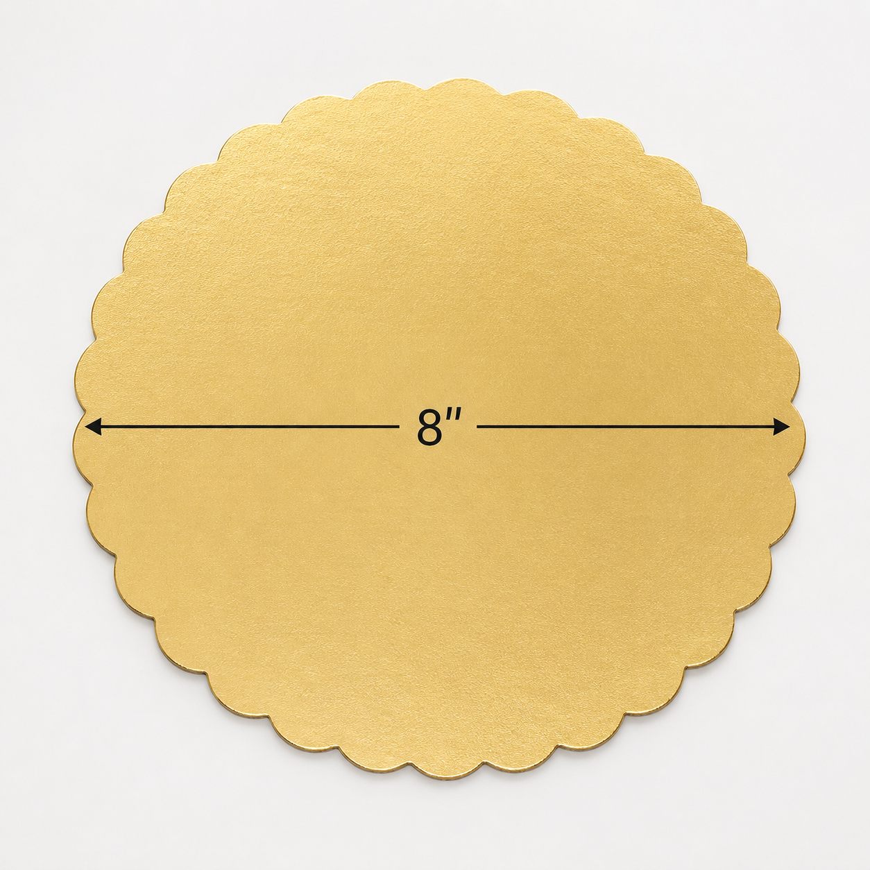 8" Gold Laminated Corrugated Cake Circle - 100/Case