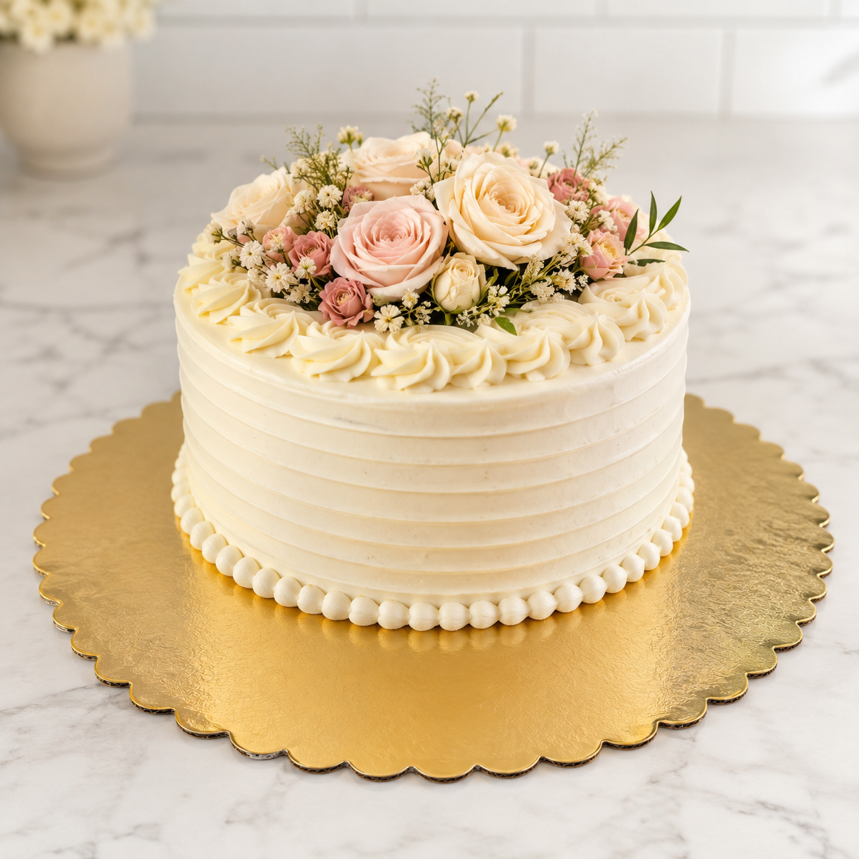 12" Gold Laminated Corrugated Cake Circle - 100/Case