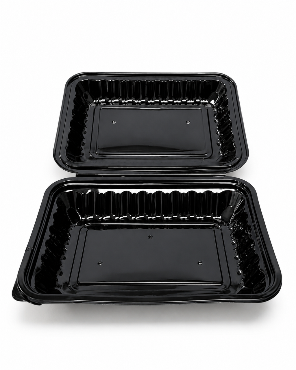 9x6 Hinged Container Shine Black - 150/Case image 2 for NYC and Long Island restaurant supplies