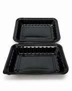 9x6 Hinged Container Shine Black - 150/Case image 2 for NYC and Long Island restaurant supplies