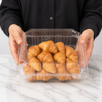 9'' x 9'' Hinged Food Containers Clear PET - 200/Case image 1 for NYC and Long Island restaurant supplies