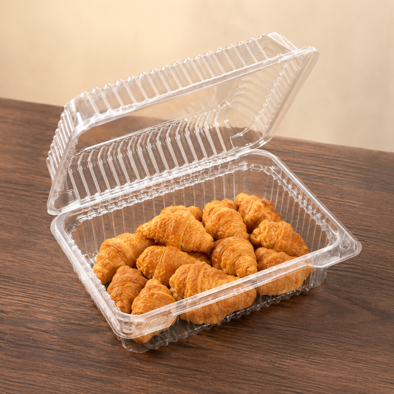 9'' x 9'' Hinged Food Containers Clear PET - 200/Case image 2 for NYC and Long Island restaurant supplies