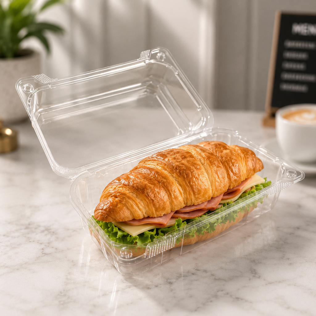 9''x 5'' Hinged Food Containers Clear PET - 250/Case image 1 for NYC and Long Island restaurant supplies