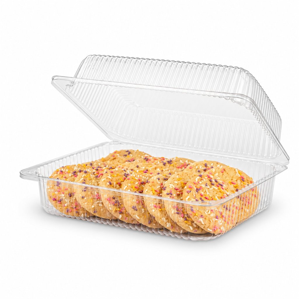Locking Hinged Container Clear 9.5" X 6.75" x 3" - 350/Case image 1 for NYC and Long Island restaurant supplies