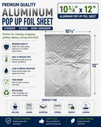 10 3/4 x 12 Aluminum Pop Up Foil Sheet (Sandwich Wrap) - 2400/Sheets product photo