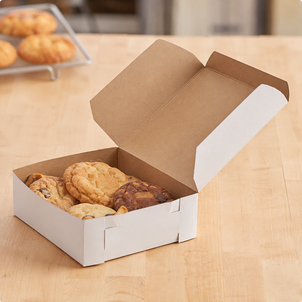 6 x 6 x 3 white customizable pie and bakery box - 250/case