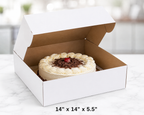 14" x 14" x 5.5" White Cake / Bakery Box - 50/Case