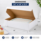 14" x 14" x 5.5" White Cake / Bakery Box - 50/Case