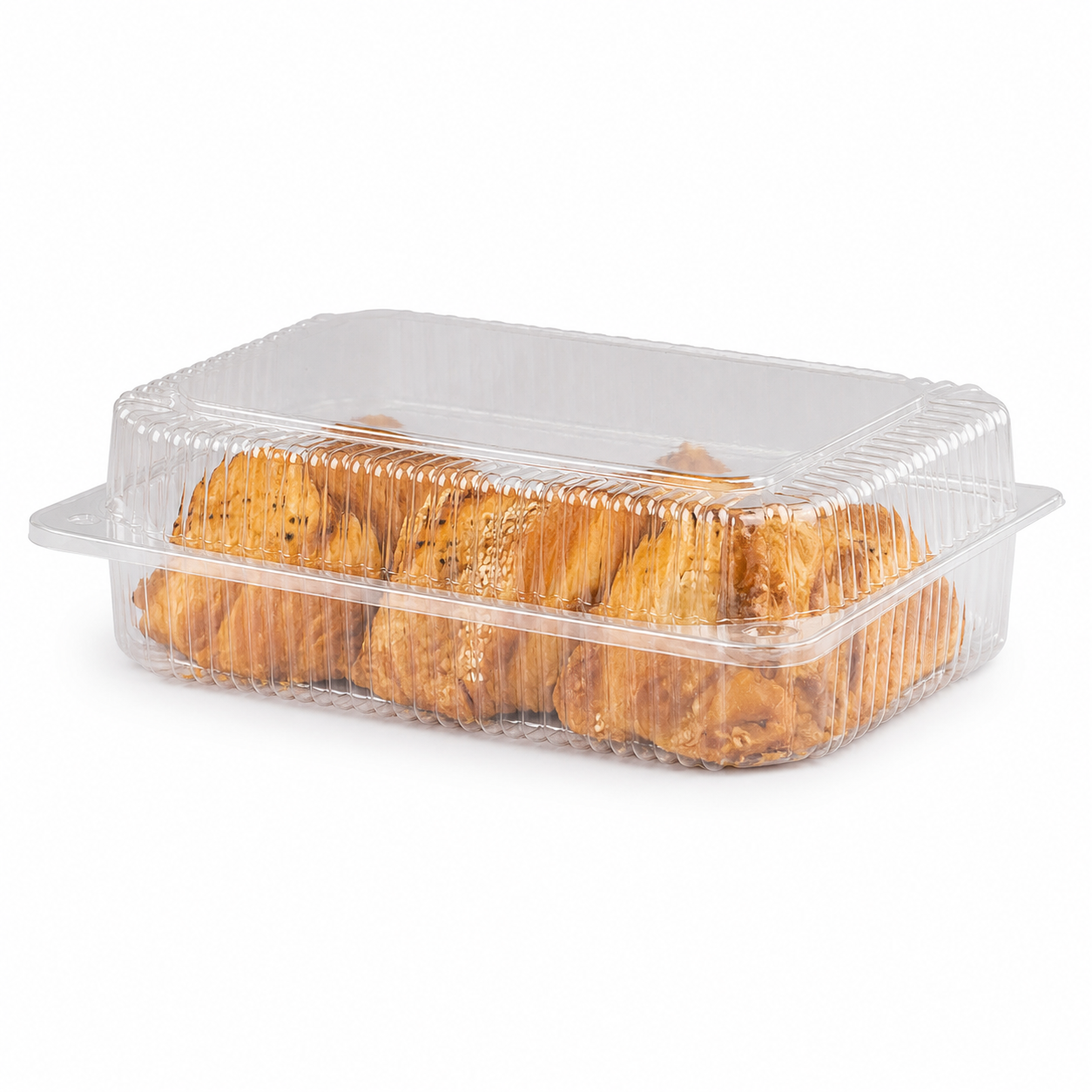 Locking Hinged Container Clear 9.5" X 6.75" x 3" - 350/Case image 2 for NYC and Long Island restaurant supplies