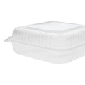 Clear Hinged Lid Plastic Container 9" x 9" x 3" - 200/Case image 1 for NYC and Long Island restaurant supplies