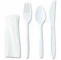 Disposable Wrapped White Medium Weight Cutlery Kit 4 in 1 MealKit - 500/Case