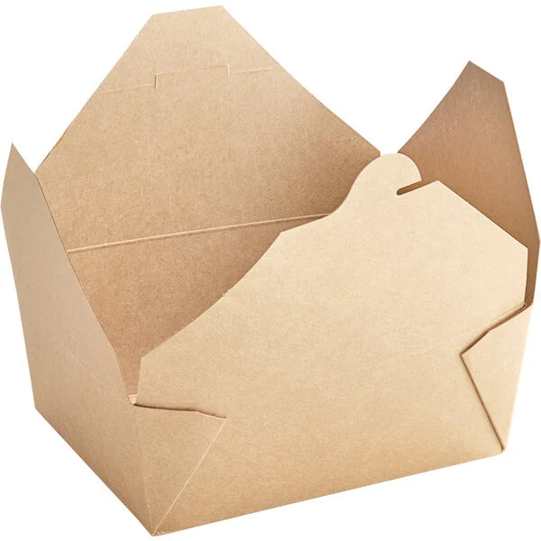 Bio-Plus-Earth Kraft Microwavable Paper #8 - 6" x 4 3/4" x 2 1/2" - 300/Case image 1 for NYC and Long Island restaurant supplies