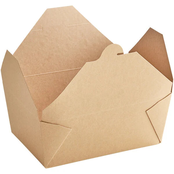 Bio-Plus-Earth Kraft Microwavable Paper #4 - 7 3/4" x 5 1/2" x 3 1/2" - 160/Case image 1 for NYC and Long Island restaurant supplies
