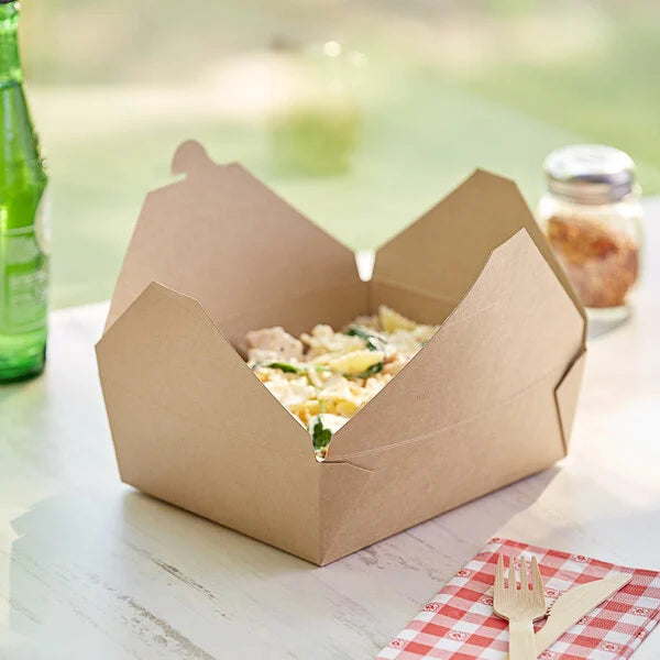 Bio-Plus-Earth Kraft Microwavable Paper #3 - 7 3/4" x 5 1/2" x 2 1/2" - 200/Case image 1 for NYC and Long Island restaurant supplies
