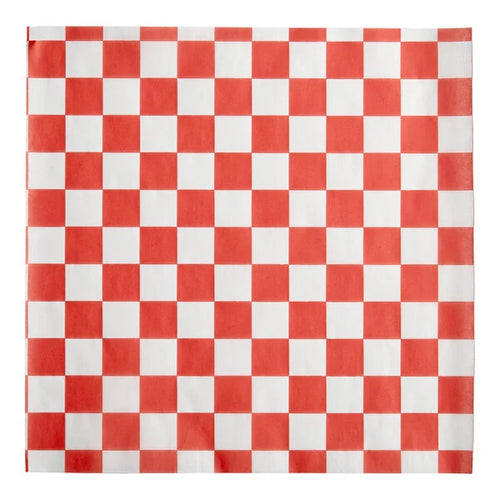 12"x12" Red Check Deli Sandwich Wrap Paper (Basket Liner) - 5,000/Case