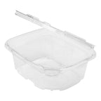 16oz PET Plastic Tamper Evident Hinged Deli Containers with Lid - 200/Case