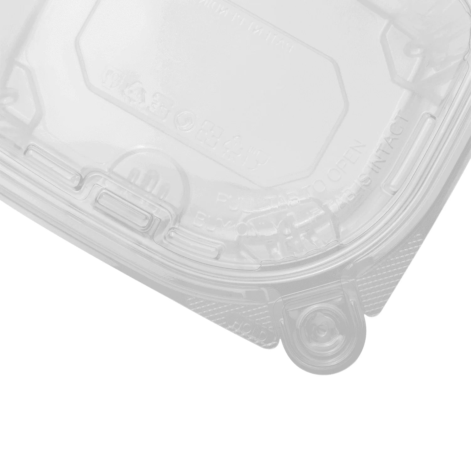 16oz PET Plastic Tamper Evident Hinged Deli Containers with Lid - 200/Case