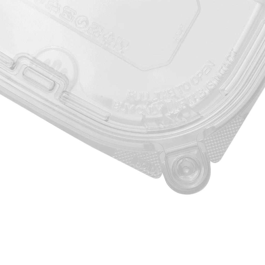 24oz PET Plastic Tamper Evident Hinged Deli Containers with Lid - 200/Case