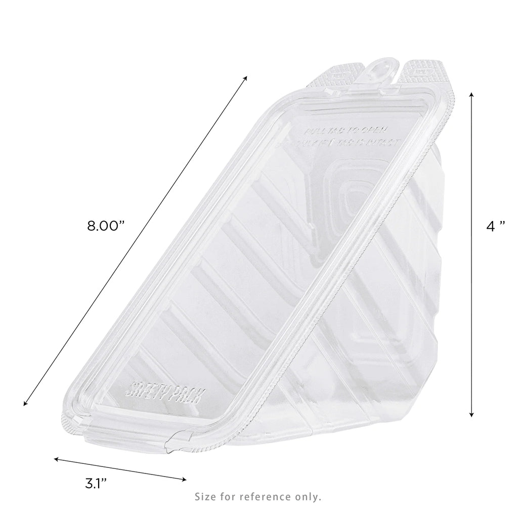 17oz Clear PET Tamper Resistant Hinged Sandwich Wedge Container - 200/Case image 2 for NYC and Long Island restaurant supplies