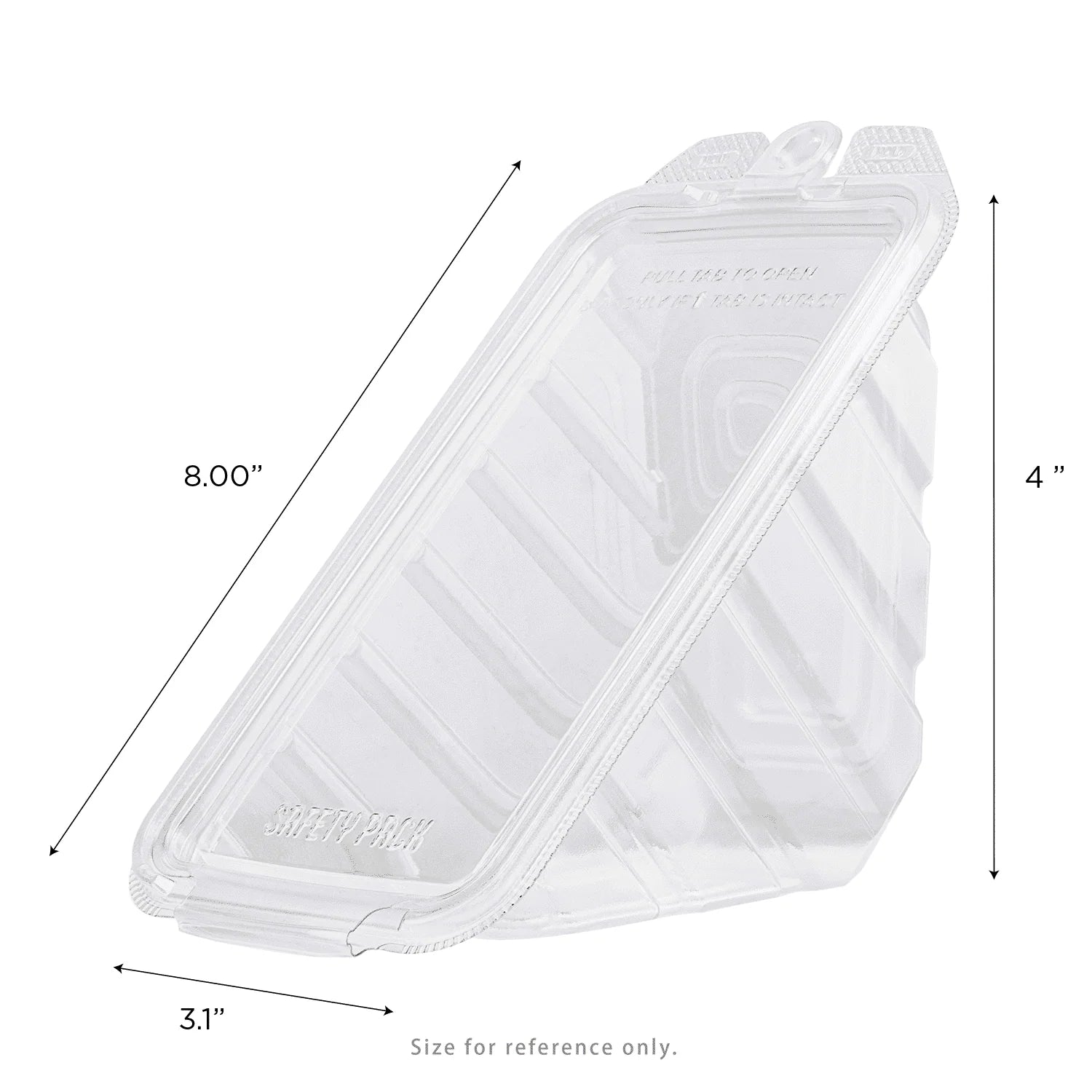 17oz Clear PET Tamper Resistant Hinged Sandwich Wedge Container - 200/Case image 2 for NYC and Long Island restaurant supplies
