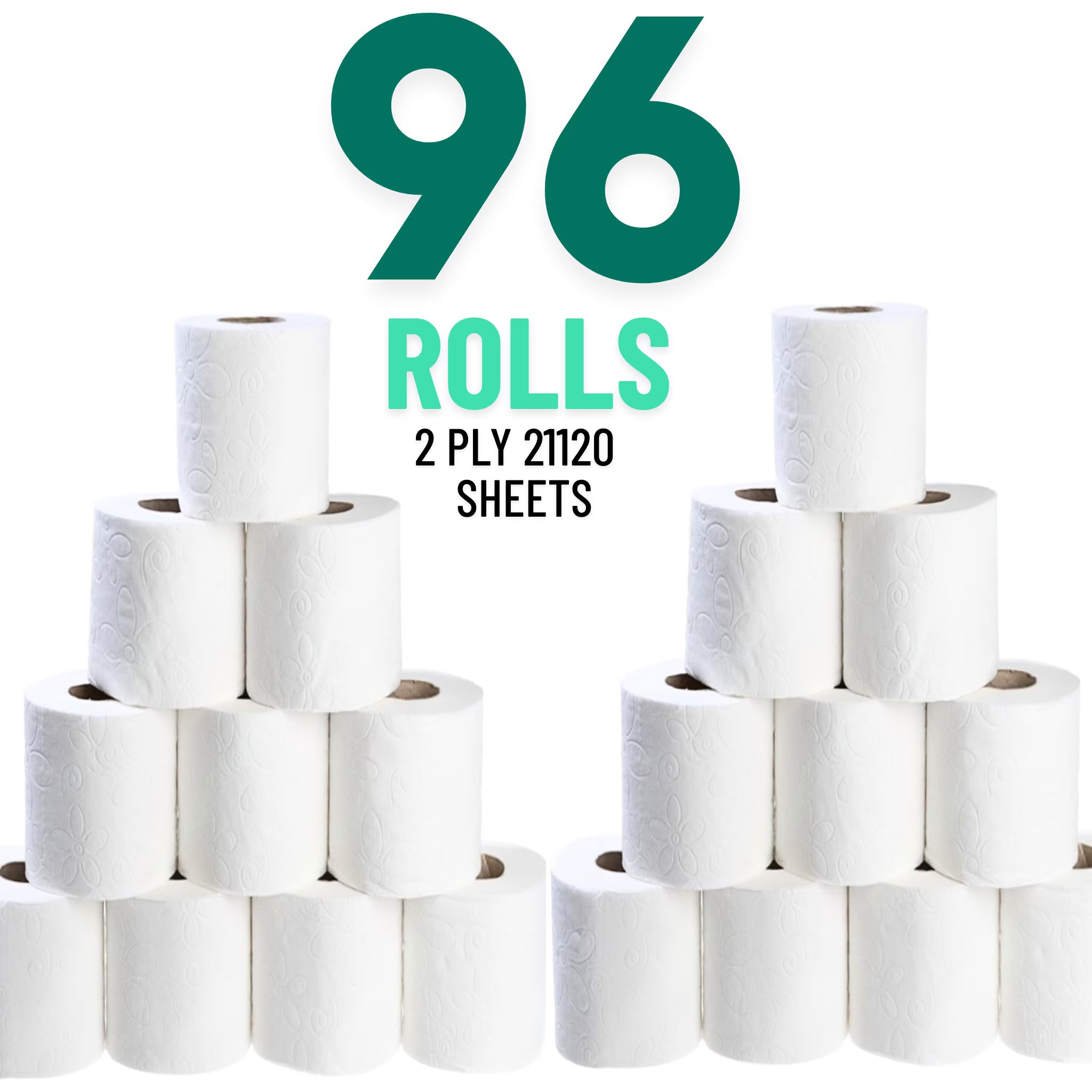 Toilet Paper Roll Virgin 2 PLY 10x9cm - 96 Roll/Case