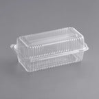 Clear Compostable PLA Hinged Clamshell Container 9" x 5" x 3" - 200/Case image 3 for NYC and Long Island restaurant supplies