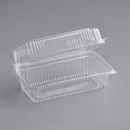 Clear Compostable PLA Hinged Clamshell Container 9" x 5" x 3" - 200/Case image 2 for NYC and Long Island restaurant supplies