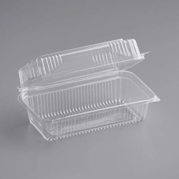 Clear Compostable PLA Hinged Clamshell Container 9" x 5" x 3" - 200/Case image 2 for NYC and Long Island restaurant supplies