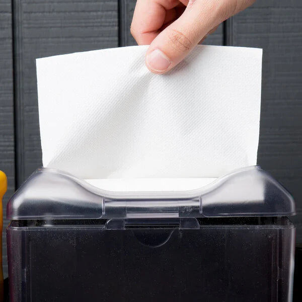 White 1-Ply Wide Interfold 6 1/4" x 4 3/8" Dispenser Napkin - 6,000/Case