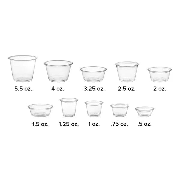 1.5oz. Clear Plastic Souffle Cup / Portion Cup Heavy Duty - 2,500/Case